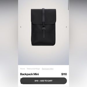 Rains Backpack Mini - Black